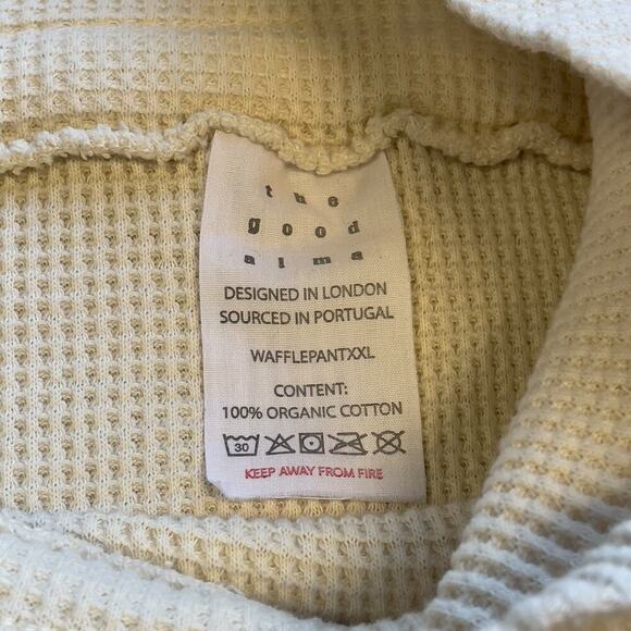 The Good Alma Foldover Organic Cotton Waffle Lounge Pant XX Large - Picture 5 of 9